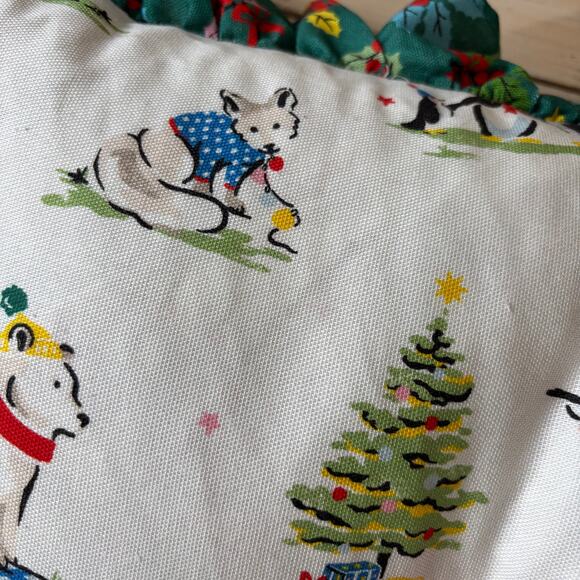 Cath Kidston NWT Christmas Animals Throw Pillow Holly Christmas Tree 18x18 - Picture 6 of 7